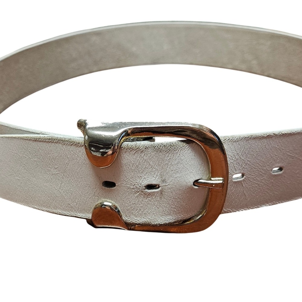 Vtg Oil Tanned Leather Belt Size 36 Buckle Retro 80s/90s Motocore Streetwear - Picture 2 of 11